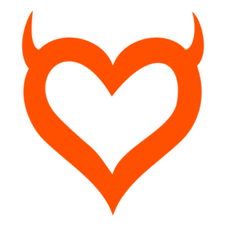 Heart With Horns Decal (Orange)